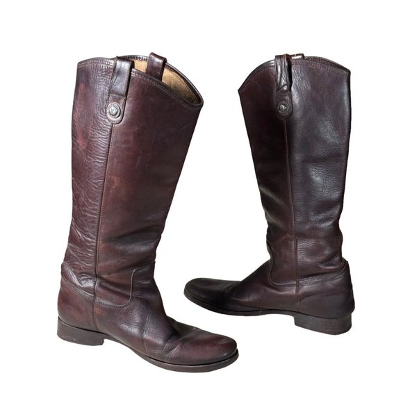 FRYE 'Melissa‎ Button' Cognac Women's Leather Boot 77167 Size 9 B - Picture 1 of 16